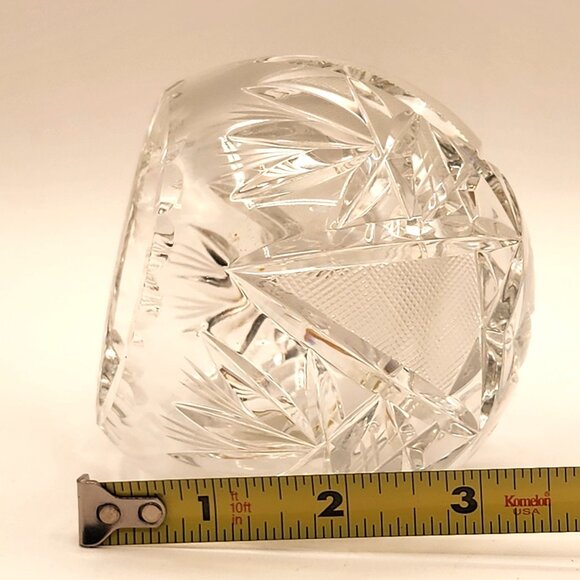 Imperlux Worlds Finest Vintage Cut Lead Crystal Round Side Tilt Cigar Ashtray - Picture 6 of 7